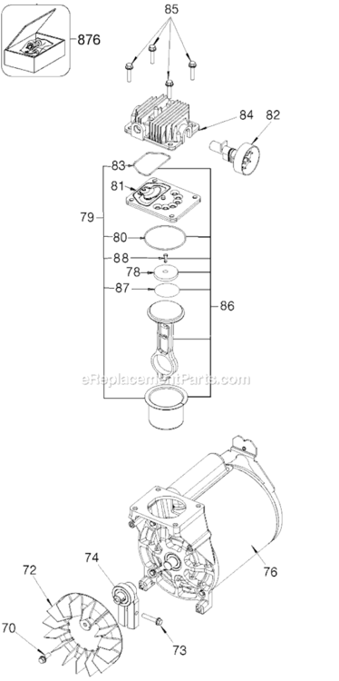 Page B Diagram and Parts List for 919-16732 Type 1 Black and Decker Compressor